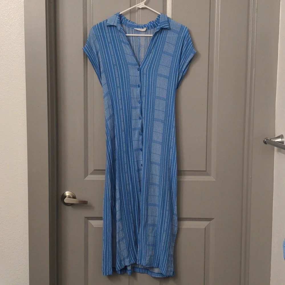 Lush Blue & White Striped Dress - Picture 13 of 13